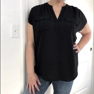 INC International Concepts Black Blouse